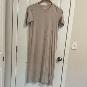 Madewell Beige Midi T-Shirt Dress